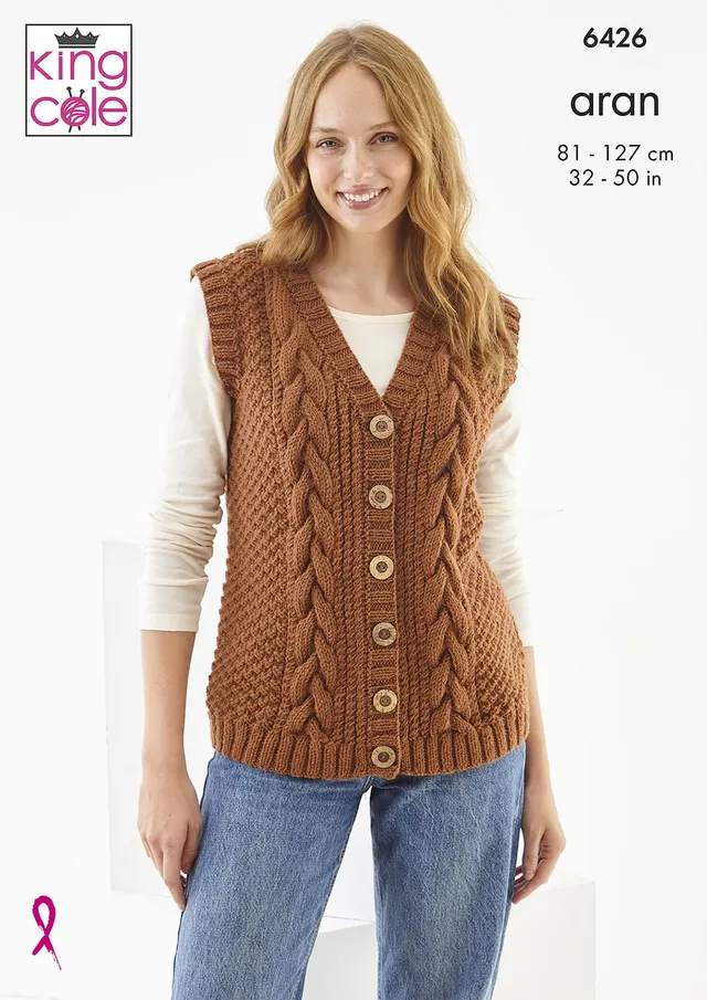 king-cole-6426-strickanleitung-weste-cardigan-big-value-aran image 1