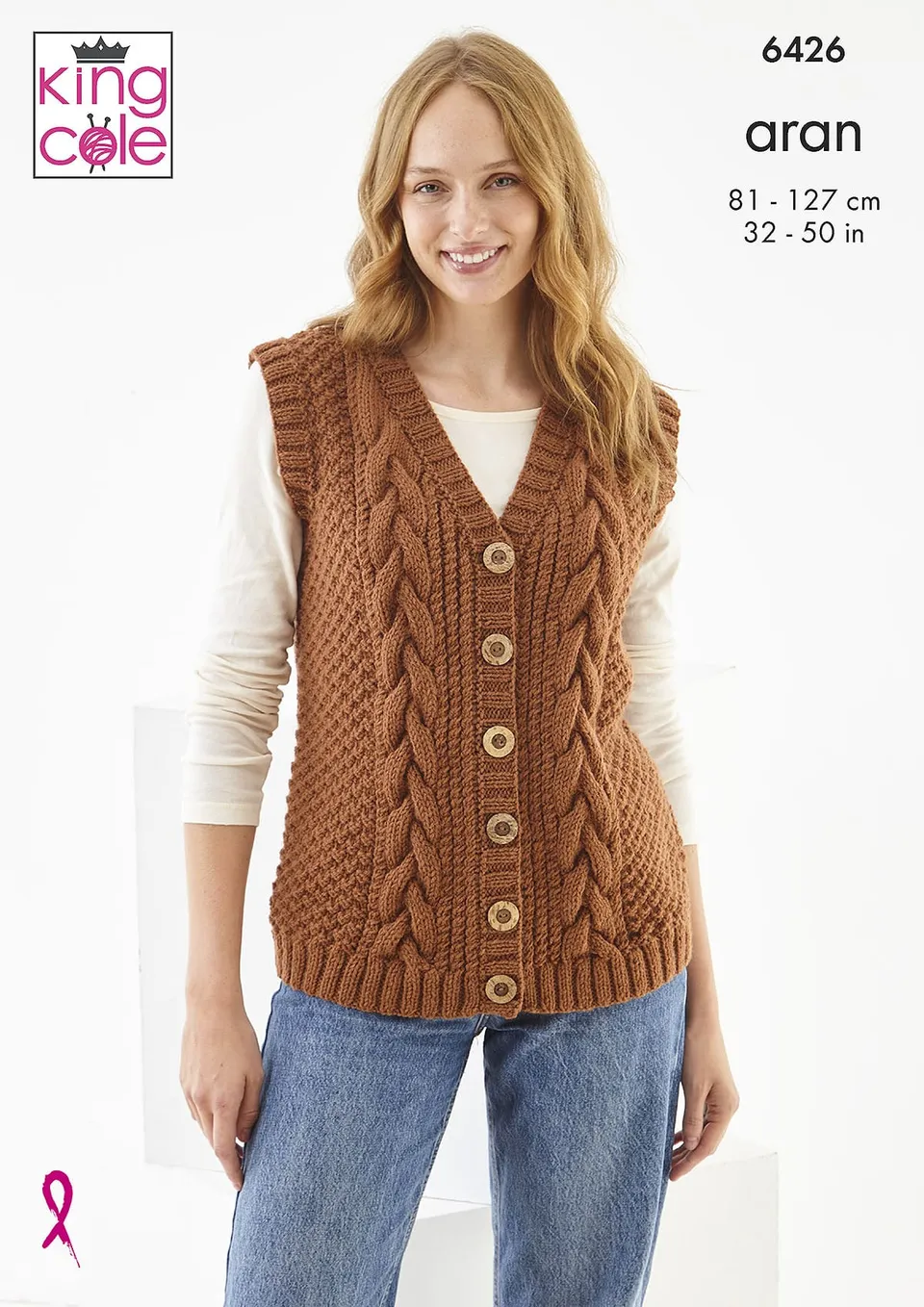 king-cole-6426-strickanleitung-weste-cardigan-big-value-aran image 1