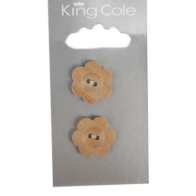 king-cole-haberdashery-holzkn-pfe-blume-medium-holz image 1