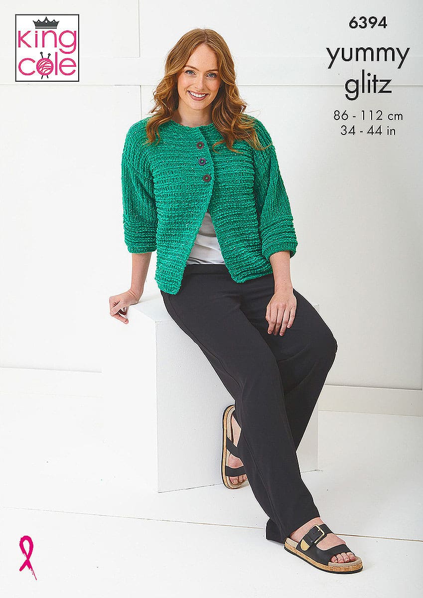 king-cole-6394-strickanleitung-gilet-cardigan-yummy-glitz image 1