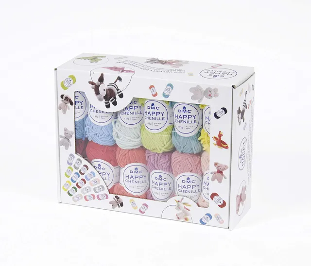 dmc-happy-chenille-pl-schgarn-box-25-minikn-uel image 1