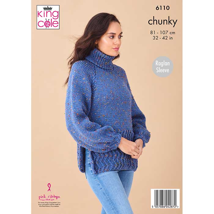 king-cole-patterns-6110-strickanleitung-pullover-cardigan-chunky-tweed image 2
