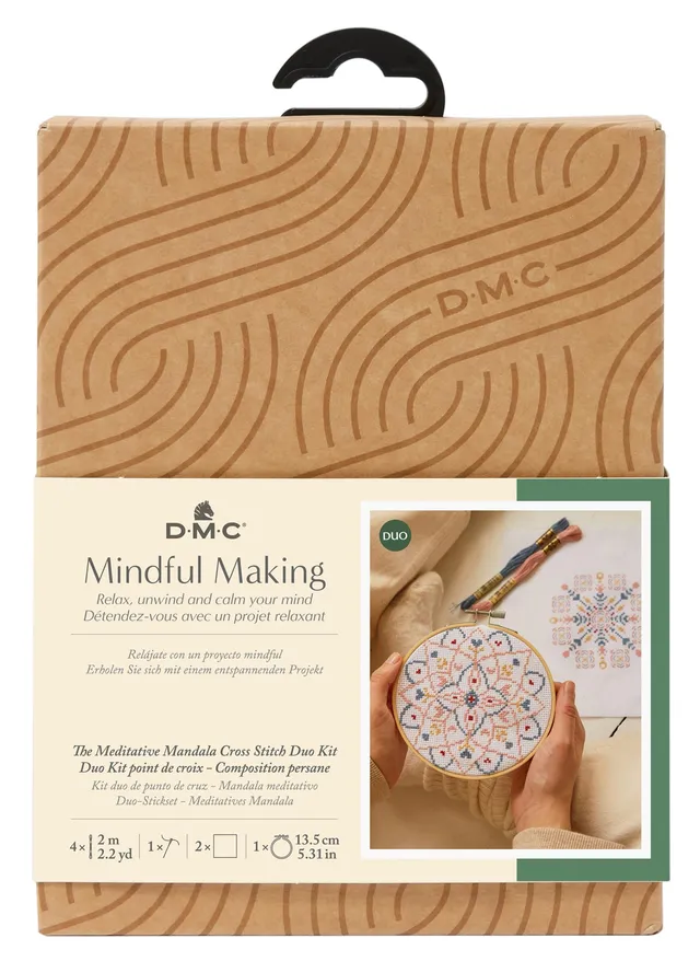 dmc-mindful-making-kreuzstichset-mandala-mit-rahmen image 1