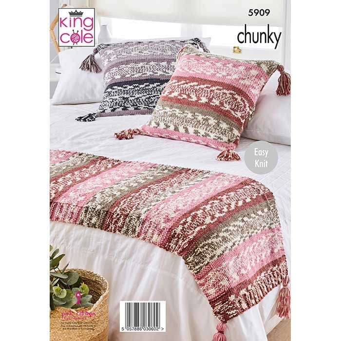 king-cole-5909-strickanleitung-decke-kissen-nordic-chunky image 2
