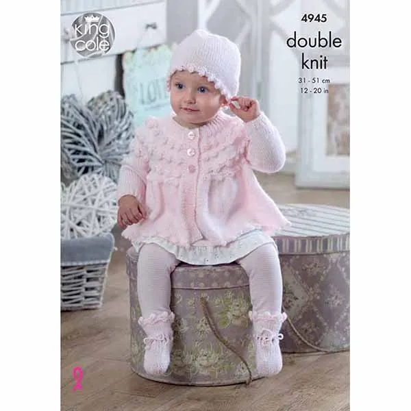 king-cole-4945-baby-set-strickanleitung-comfort-dk-jacke-decke image 1