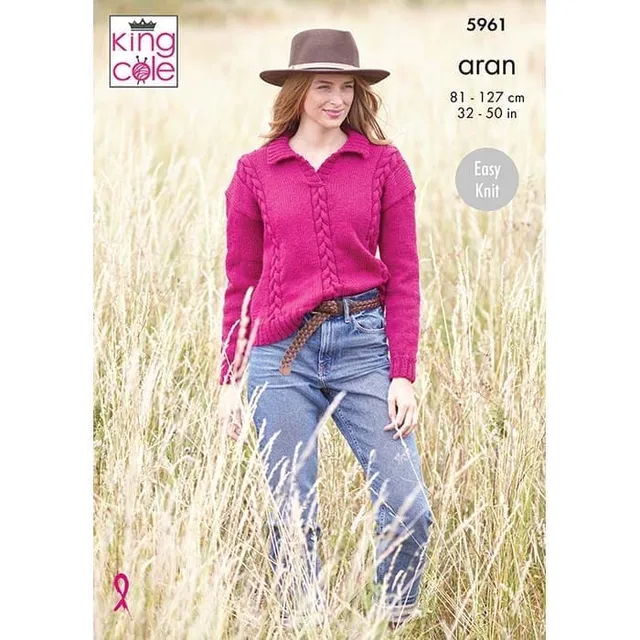 king-cole-5961-pullover-strickanleitung-wool-aran image 1