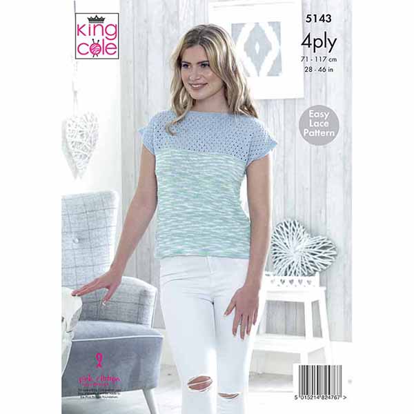 king-cole-patterns-5143-top-strickanleitung-giza-cotton-4ply image 2