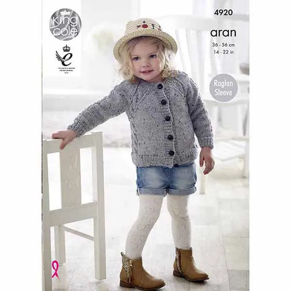 king-cole-4920-raglan-pullover-jacke-strickanleitung-aran image 1