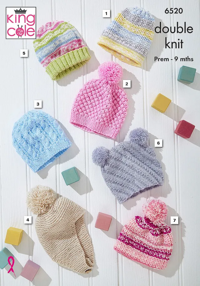 king-cole-patterns-6520-strickanleitung-baby-m-tzen-cherish-dk image 1