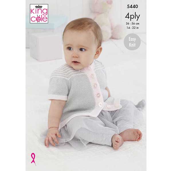 king-cole-patterns-5440-strickanleitung-cardigans-weste-comfort-4ply image 1