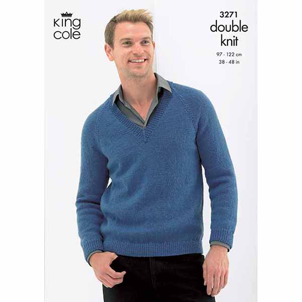 king-cole-3271-pullover-cardigan-strickanleitung-merino-blend-dk image 1
