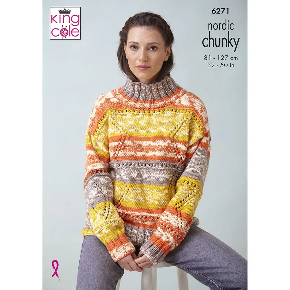 king-cole-6271-strickanleitung-cardigan-pullover-nordic-chunky image 1