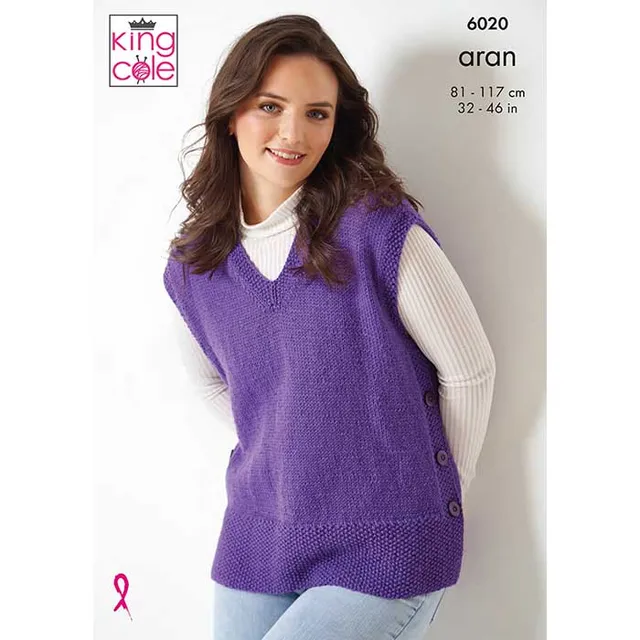king-cole-6020-rmellose-tops-strickanleitung-wool-aran image 1