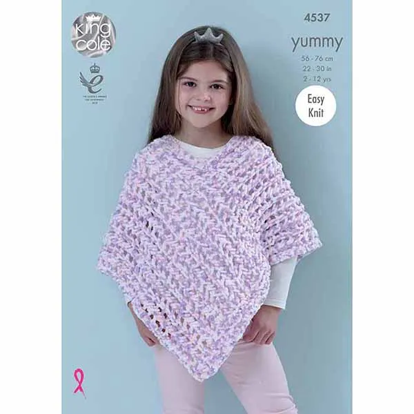 king-cole-patterns-4537-ponchos-strickanleitung-yummy image 1