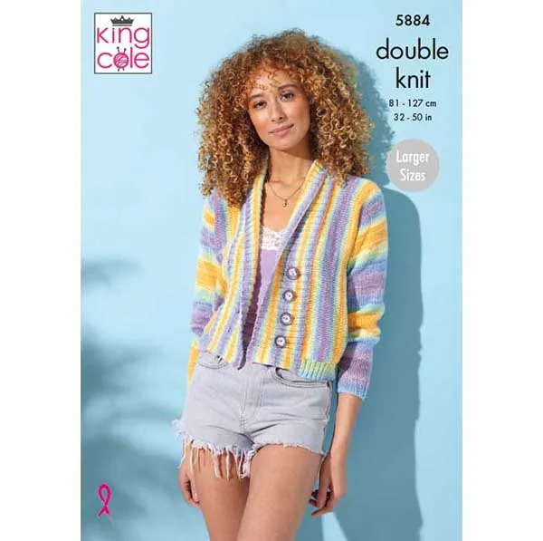 king-cole-patterns-5884-cardigan-top-strickanleitung-tropical-beaches-dk image 1