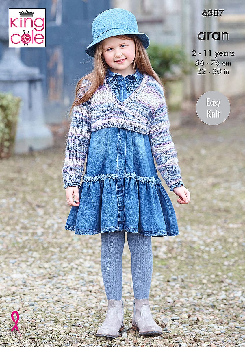 king-cole-6307-wrap-cardigans-strickanleitung-wickeljacke-aran image 2