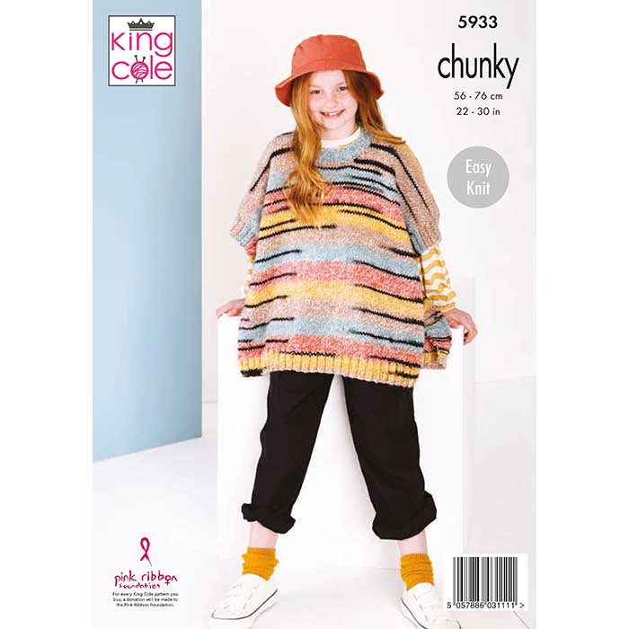 king-cole-patterns-5933-strickanleitung-ponchos-safari-chunky image 2