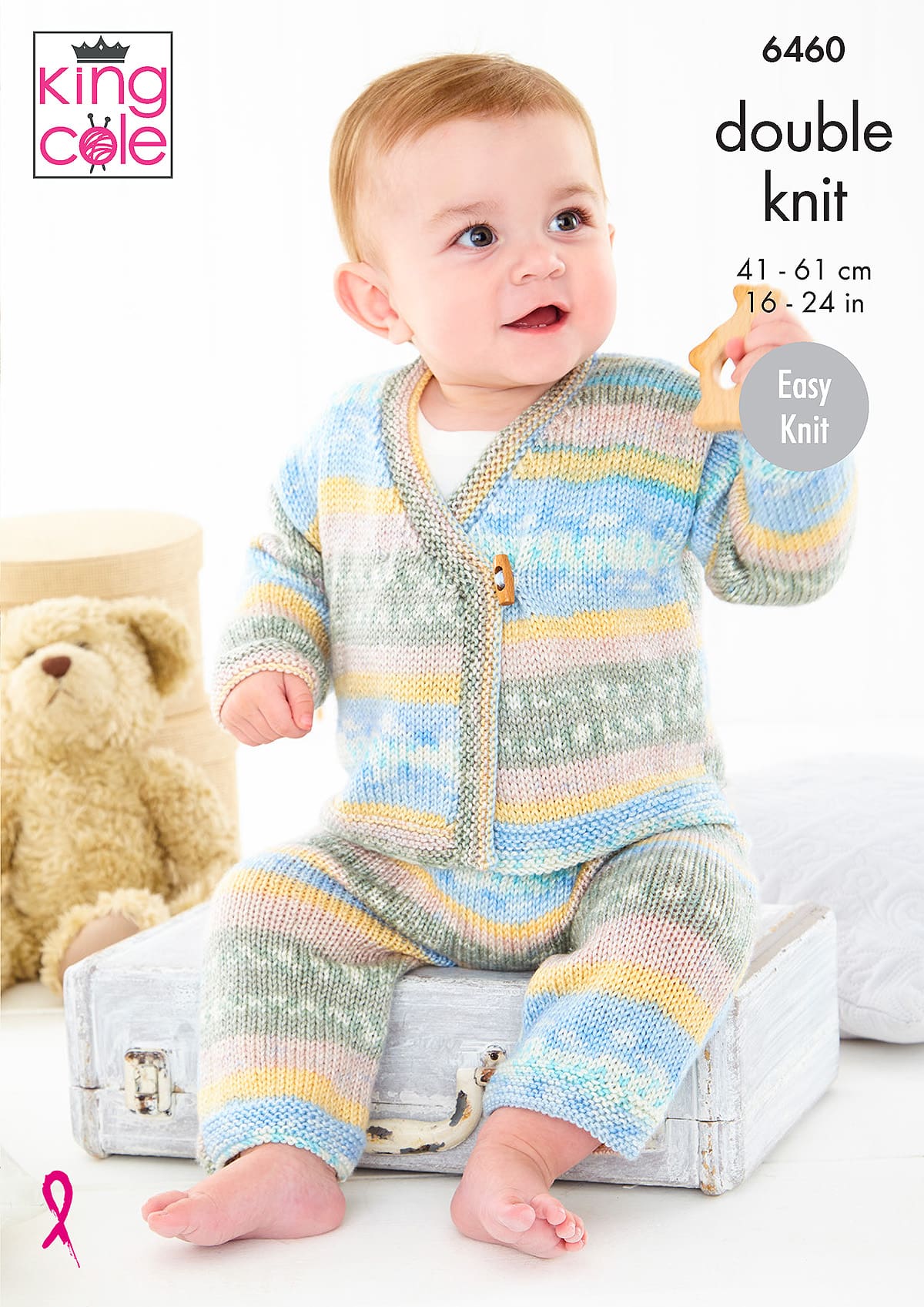 king-cole-patterns-6460-cardigan-hose-strickanleitung-fjord-baby-dk image 1