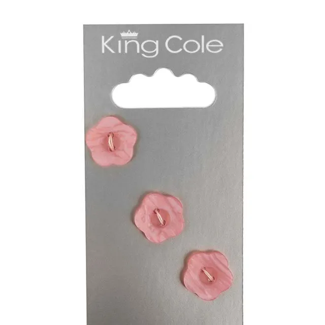 king-cole-haberdashery-flower-buttons-kn-pfe-pink-mittel image 1