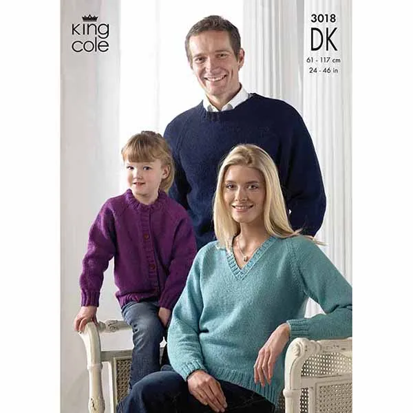 king-cole-3018-sweaters-cardigan-strickanleitung-merino-blend-dk image 1