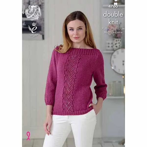 king-cole-patterns-4760-damenpullover-strickanleitung-glitz-dk image 1