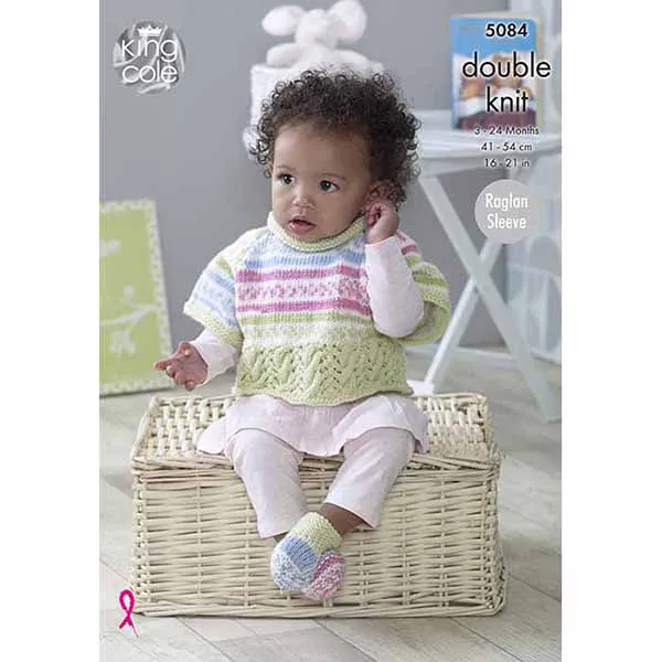 king-cole-5084-strickanleitung-baby-set-cherish-dk-cape-top image 1