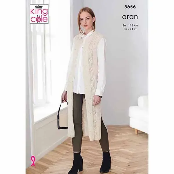 king-cole-5656-forest-aran-weste-jacke-strickanleitung image 1