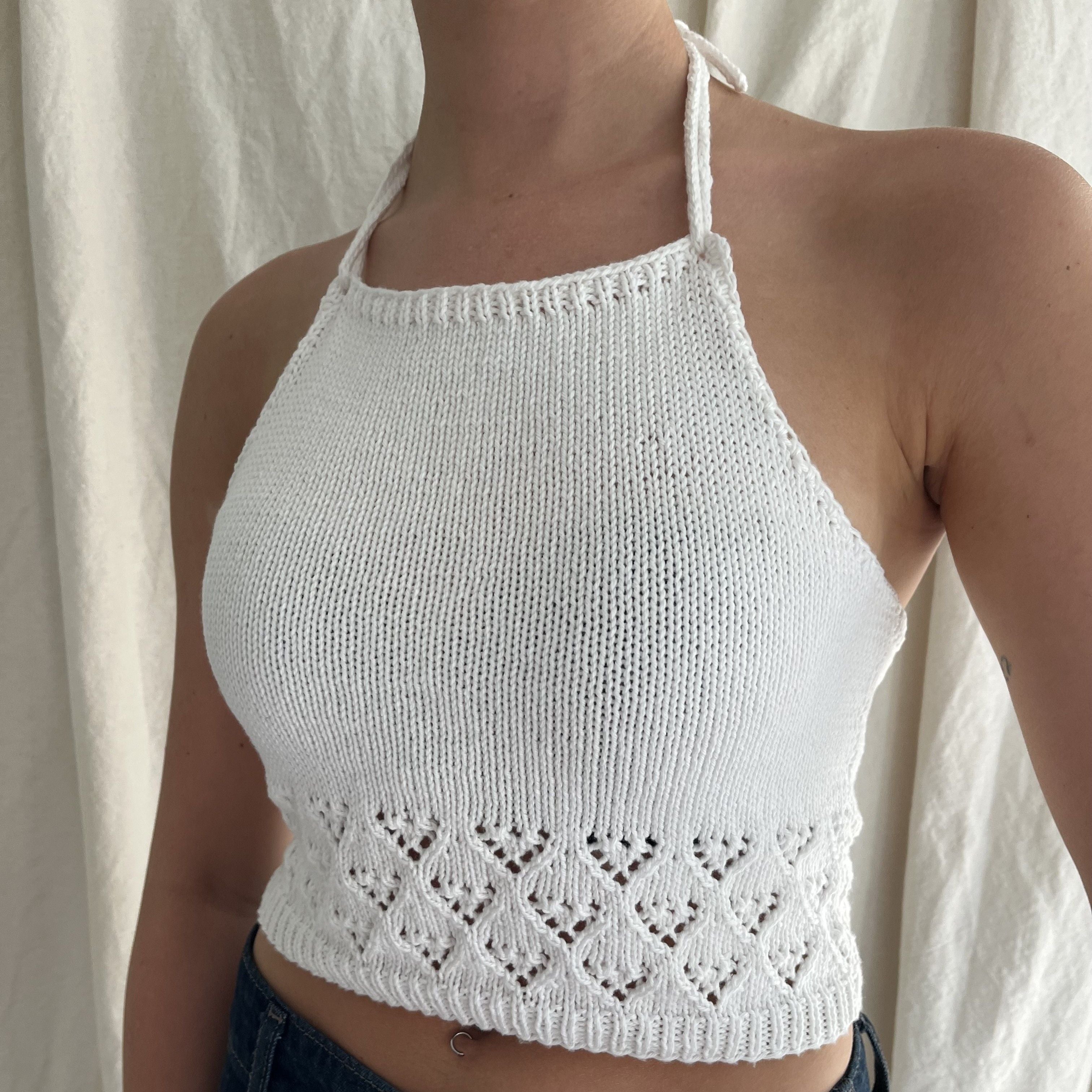 hobbii-martha-neckholder-top-strickanleitung-xs-xxl-lochmuster image 2