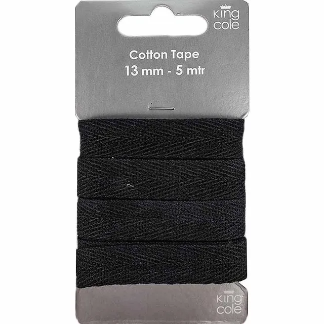 king-cole-haberdashery-baumwollband-schwarz-5m-x-12mm image 1