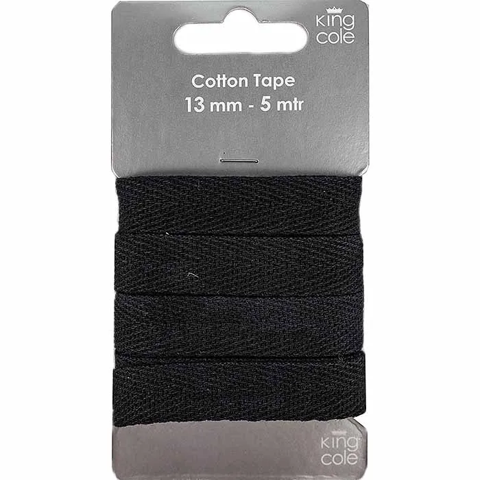 king-cole-haberdashery-baumwollband-schwarz-5m-x-12mm image 1