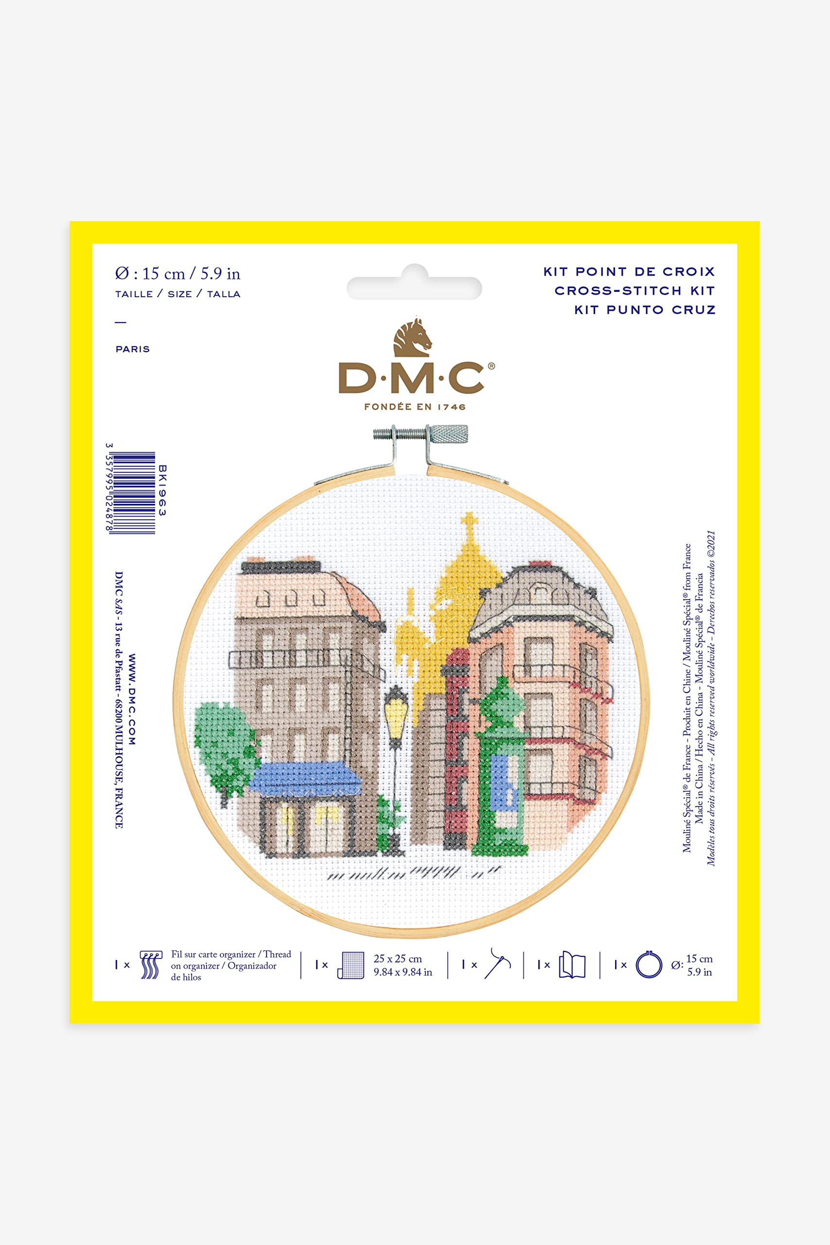 dmc-paris-kreuzstichset-aida-wei-stickrahmen-15-cm-mittel image 2