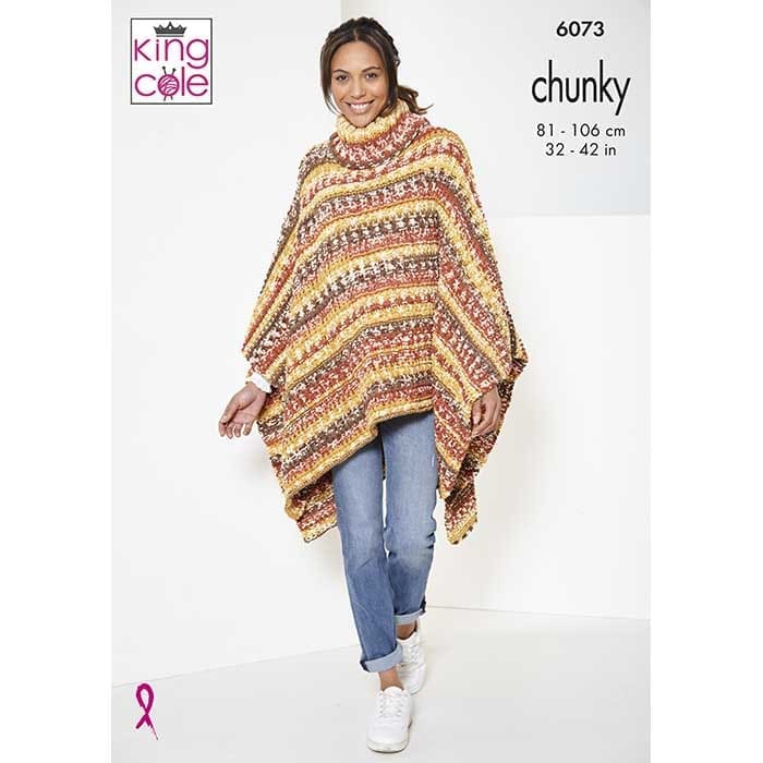 king-cole-6073-strickanleitung-cardigan-poncho-nordic image 1