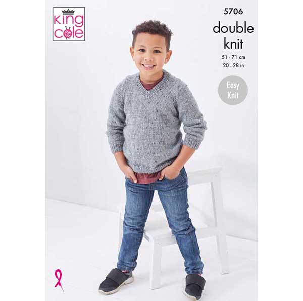 king-cole-patterns-5706-strickanleitung-pullover-slipover-tweed image 1