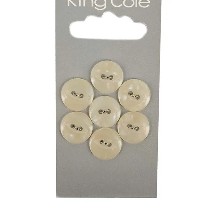 king-cole-haberdashery-fischaugen-knopf-creme-klein image 1