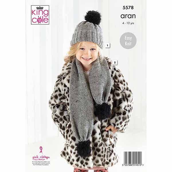 king-cole-5578-strickanleitung-m-tzen-schals-fashion-aran image 2