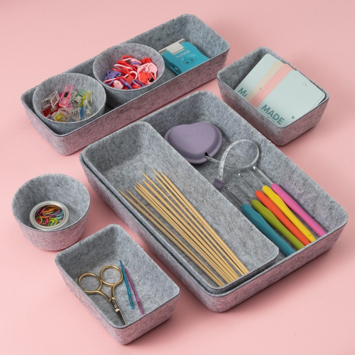 hobbii-organizer-aus-filz-aufbewahrung-dark-grey-8-teilig image 2