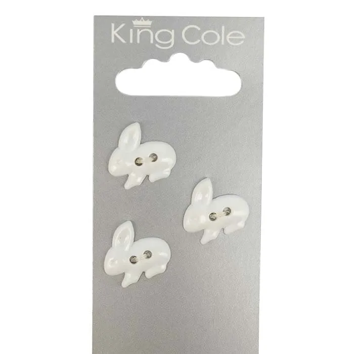 king-cole-haberdashery-hasen-knopf-creme-tiermotiv-hase image 1