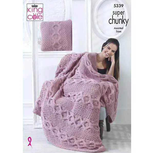 king-cole-5339-blankets-cushions-strickanleitung-super-chunky image 1