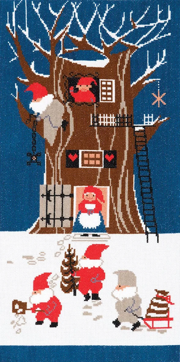 dmc-moulin-sp-cial-stickset-weihnachten-nisse-tree-house-aida image 1