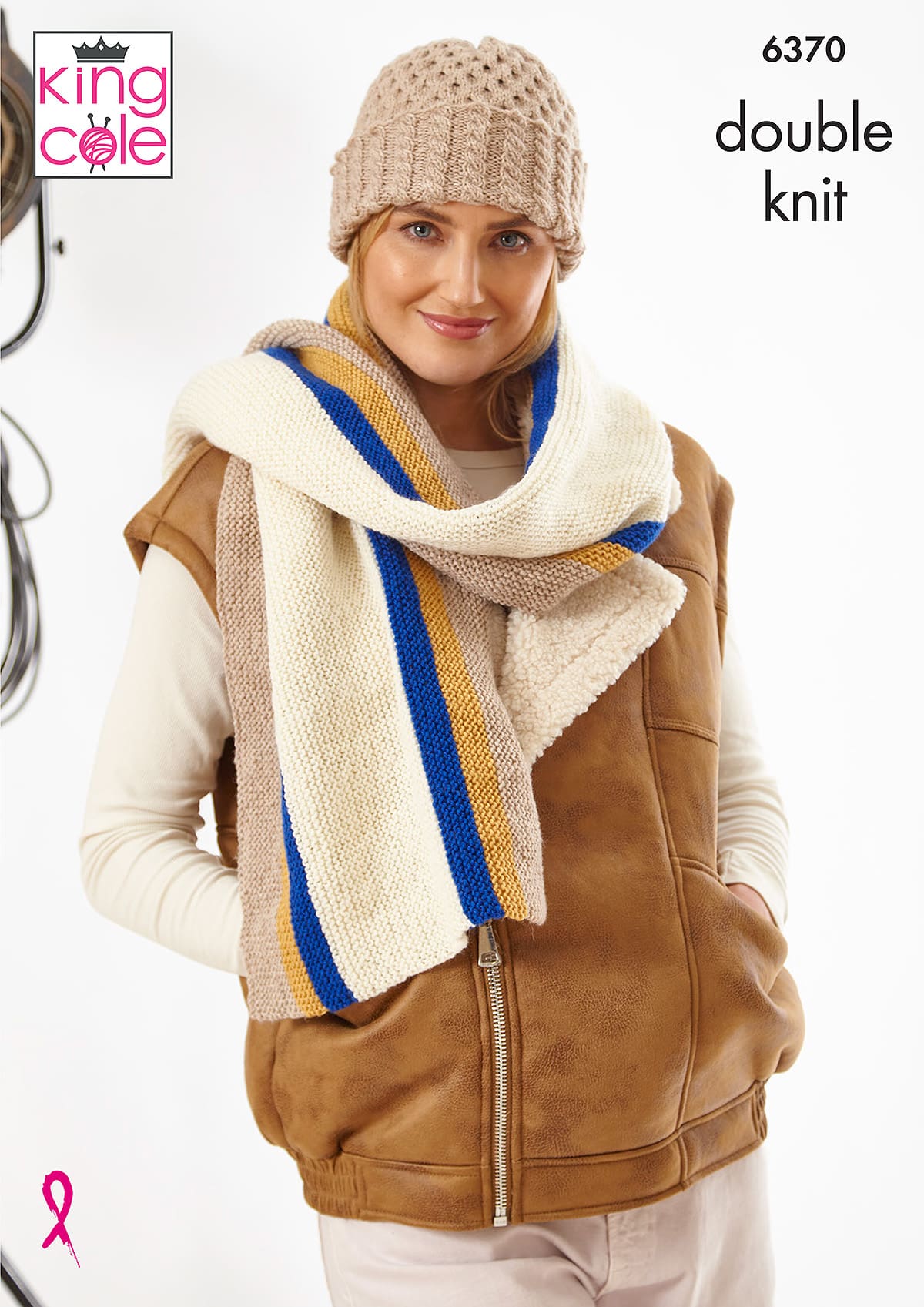 king-cole-6370-m-tzen-strickanleitung-merino-blend-dk-schal-set image 1