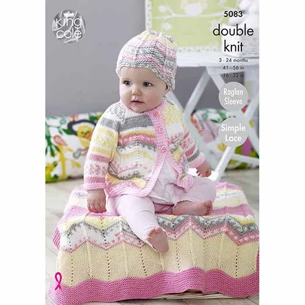 king-cole-patterns-5083-strickanleitung-decke-mantel-dk image 1