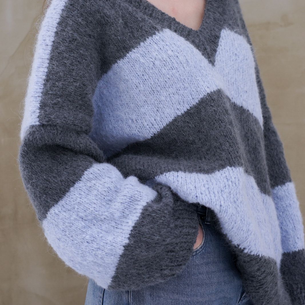 hobbii-cloudy-pullover-strickanleitung-oversize-streifen-gr-1-8 image 2