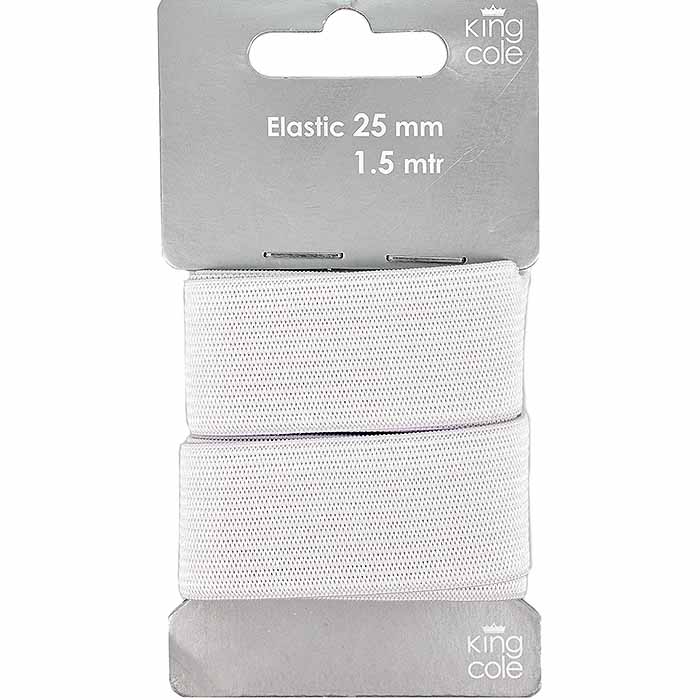 king-cole-haberdashery-gummiband-wei-25mm-x-1-5m-elastisch image 1
