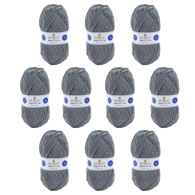dmc-knitty-4-strickgarn-10x50g-grau-gris-acryl image 1