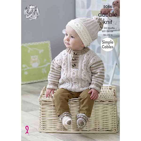 king-cole-patterns-5086-strickanleitung-pullover-m-tze-socken-cherish-dk image 1