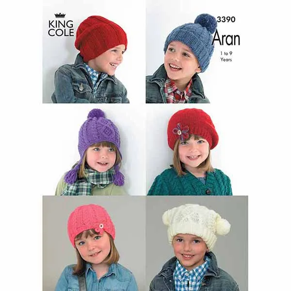 king-cole-3390-strickanleitung-kinderm-tzen-comfort-aran image 1