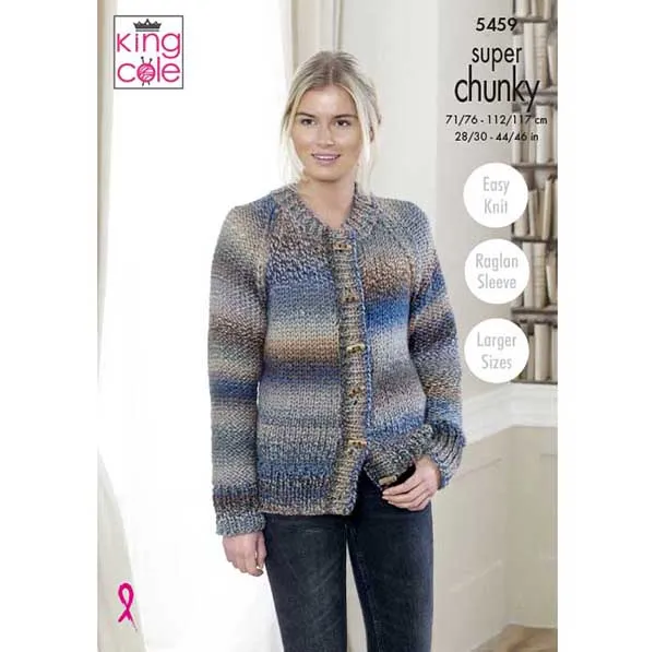 king-cole-5459-strickanleitung-cardigan-pullover-chunky image 1