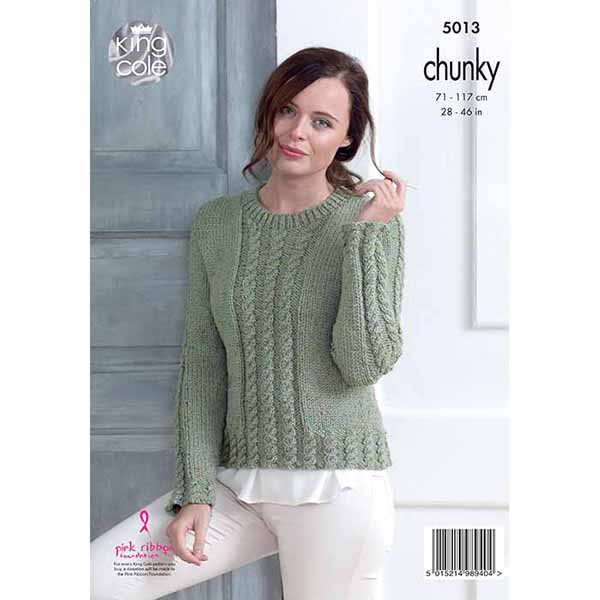 king-cole-patterns-5013-strickanleitung-zopf-cardigan-chunky image 2