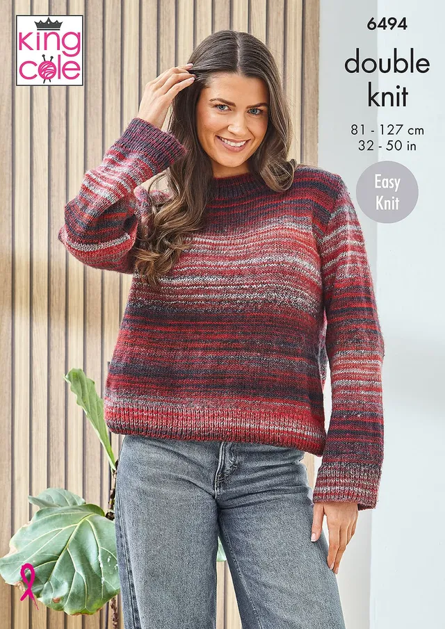 king-cole-6494-strickanleitung-pullover-cottagespun-dk image 1