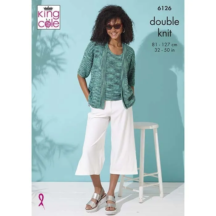 king-cole-6126-strickanleitung-cardigan-top-linendale-dk image 1
